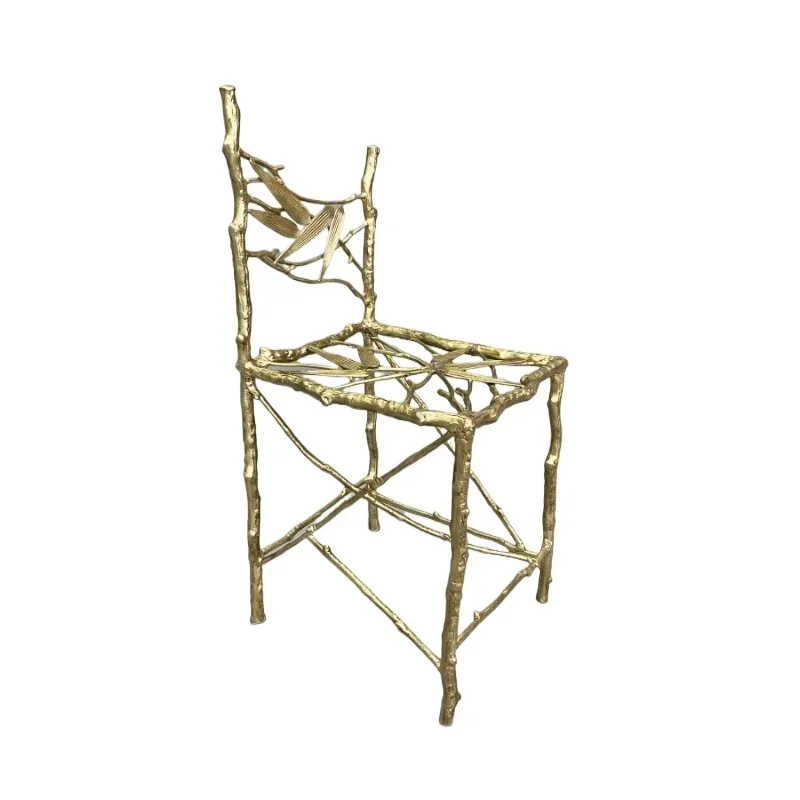 New Chinese light luxury all copper living room sofa chair designer villa hotel club high-end bedroom all copper dining chair
