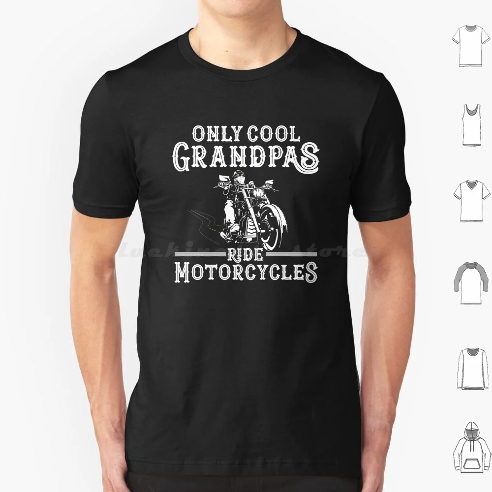 Biker Papa Only Cool Grandpas Ride Motorcycles Vintage Motorcycle Grandpa Funny Gift T Shirt Cotton Men Women DIY Print