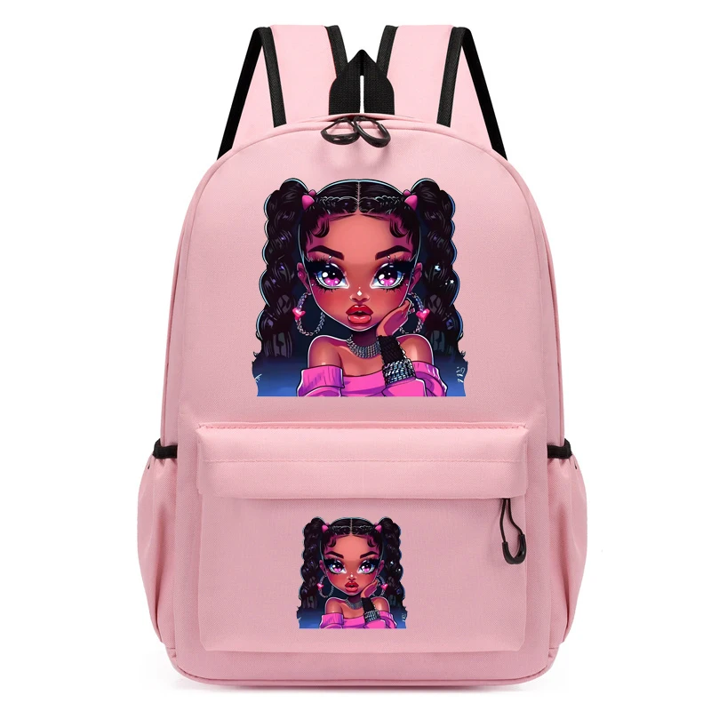 

Children Bagpack Beautiful Afro Girl Print Backpack Kindergarten Schoolbag Kids Bagpack Bags Cartoon Girl Bookbag Travel Mochila