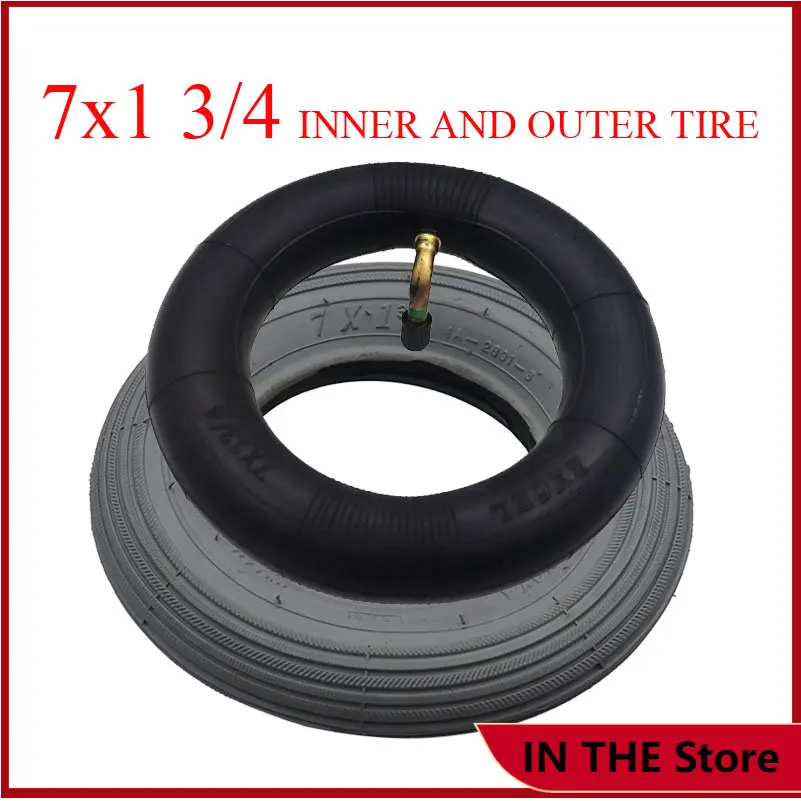 Thickened and Non-Slip  7inch 7x1 3/4Pneumatic Tires inner outer tire,for 7 Inch Electric Wheelchair Front Wheel Accessories