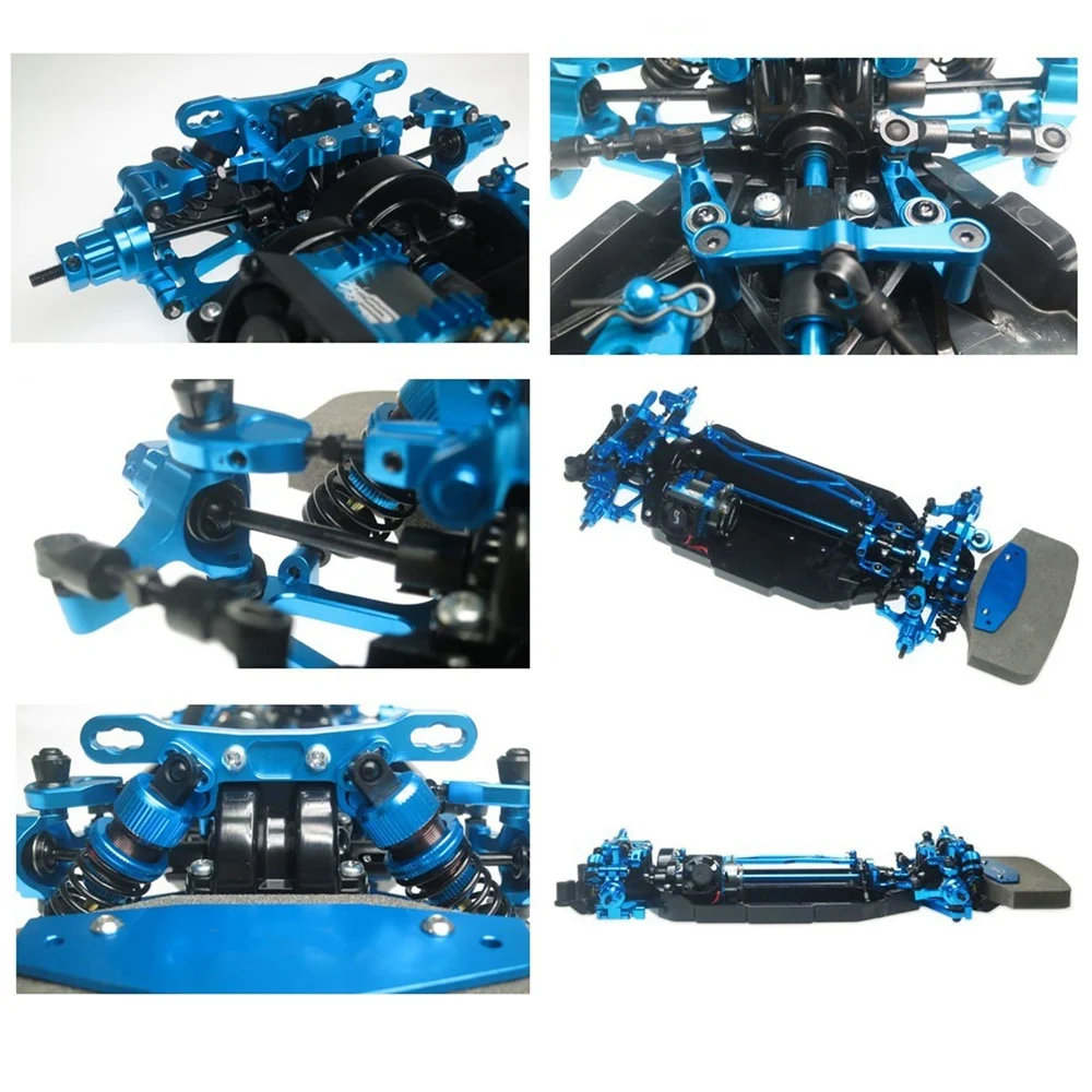 Braccio oscillante anteriore superiore in metallo da 2 pezzi per Tamiya TT-02 TT02 TT02T 1/10 parti di aggiornamento per auto RC, blu