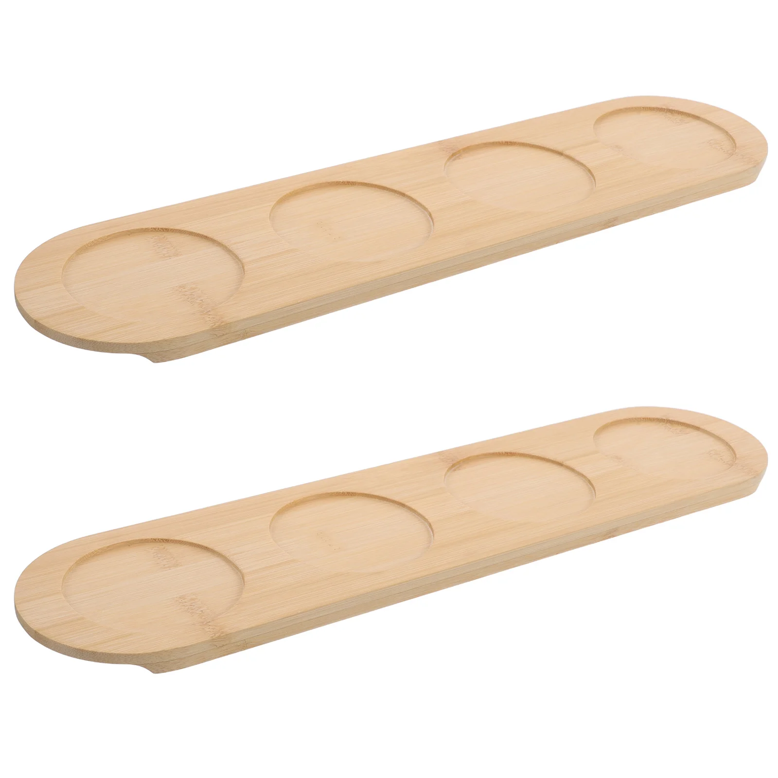 

2 Pcs Bamboo Wine Glass Tray Whiskey Holder Cup Bottle Coaster Bathroom Countertop for Servers