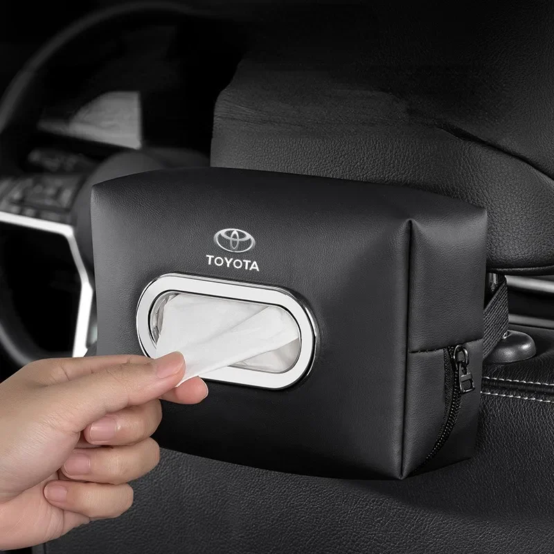 Leather Car Interior Tissue Box Armrest Storge Bag for Toyota Corolla Rav4 Prius Camry Land Cruiser Highlander Yaris Auris CHR