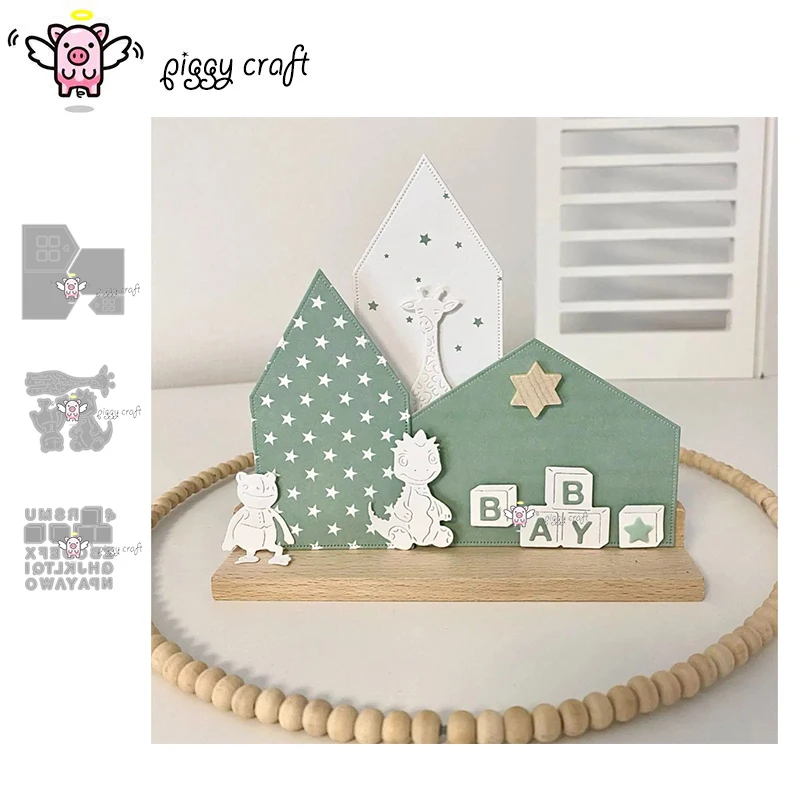 Piggy Craft Metall-Stanzformen, geschnittene Matrizenform, Tierblock, Hausrahmen, Sammelalbum, Papier, Basteln, Messerform, Klingenstanzer, Schablonen