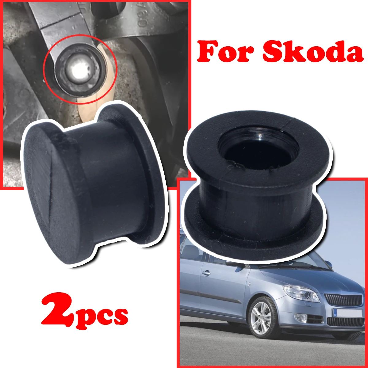 

2pcs For Skoda Superb Octavia Fabia Rapid Crystal AT Gear Shifting Cable End Connector Rubber Bushing Fix Repair Kit Accessories
