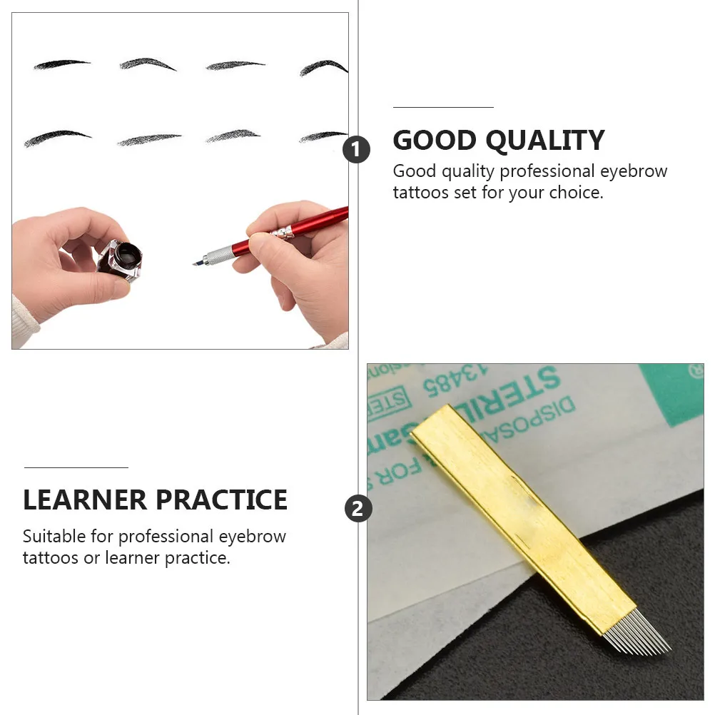 

Professional Eyebrow Tattoos Practice Kit Manual Set High Quality Single Use Needles Stable Operation Eyebrow Practice Kit