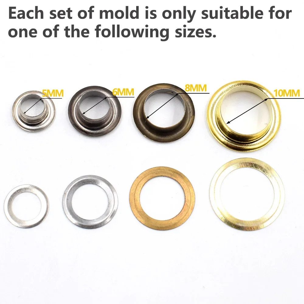 Metal Hole Eyelet Mold 12mm/6M Thread Press Eyelets Grommet Fasten Tool Die Set Cloth Leathecraft Installer for Pression Machine