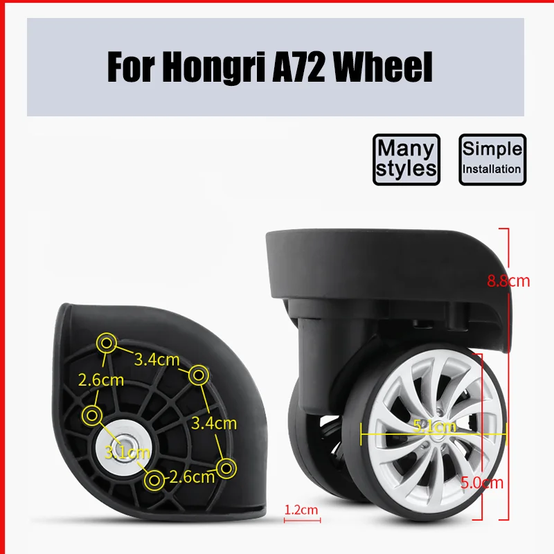 

Suitable For Hongri A72 Universal Wheel Replacement Suitcase Smooth Silent Shock Absorbing Wheel Accessories Wheels Casters