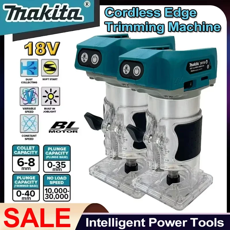 Makita DRT50 Original Cordless Trimmer Rechargeable Trimming Machine Brushless Slotting Tool Milling Woodwork Engraving Machine