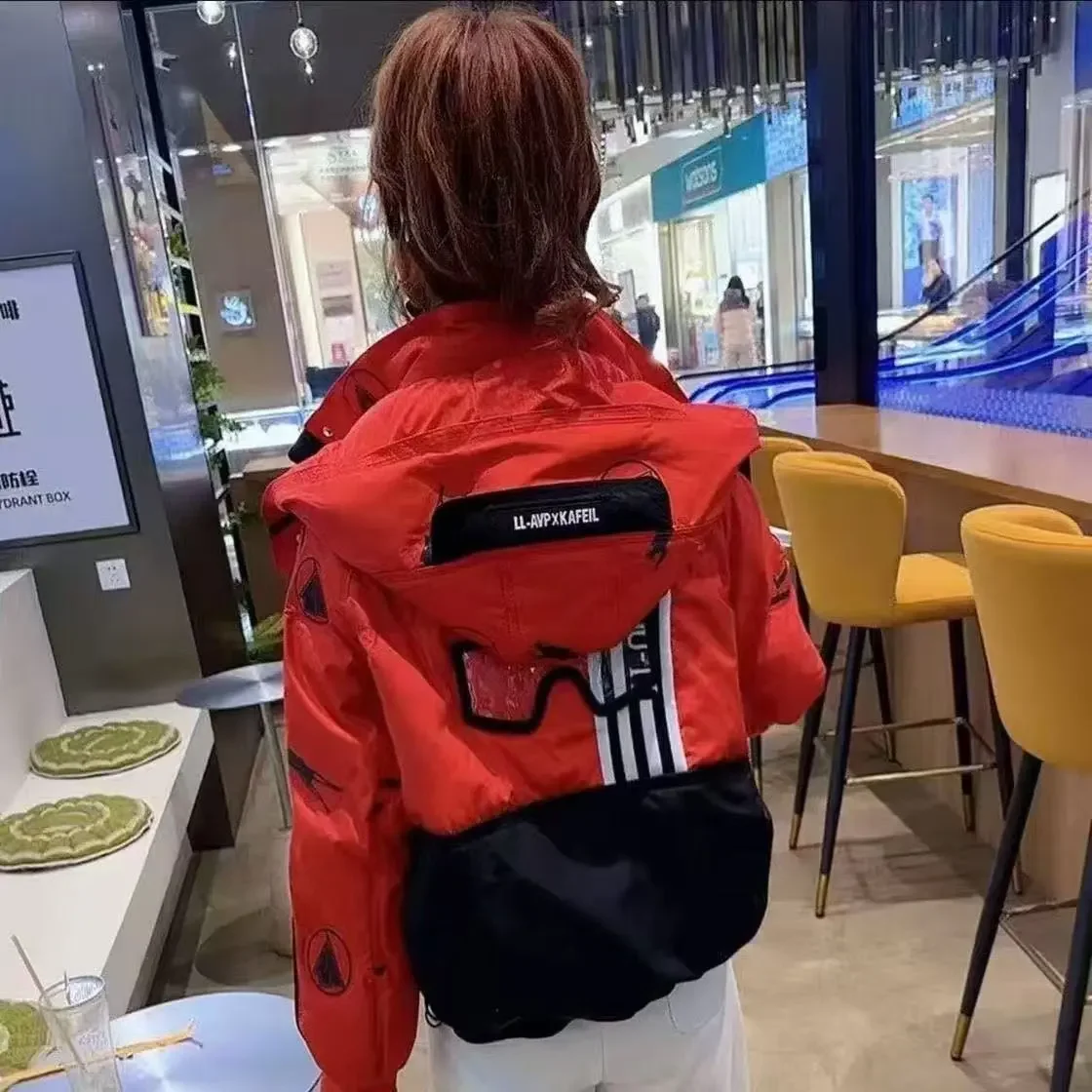 Winter Women's Down Jacket Striped Hooded Short Bread Jacket Down Coats Fashion Outerwear Comfortable Warm Women Jacket