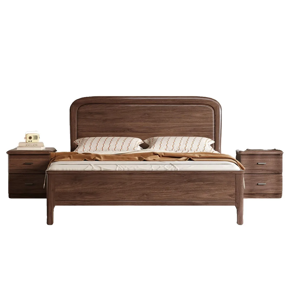 

Modern simple 1.5 meters master bedroom double bed high box storage