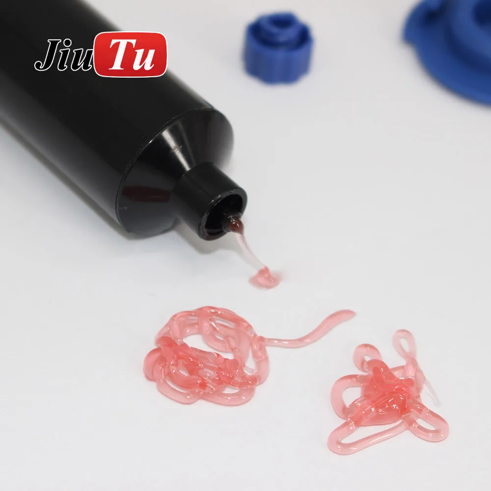 Jiutu 새로운 포뮬러 핑크 UV 경화 방수 접착제 UV 접착제 전화 LCD 화면 연마 기계에 대한 경화