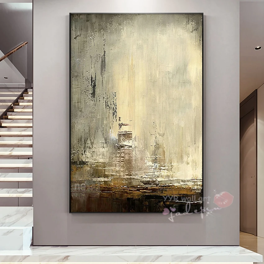 

Abstract Nordic Landscape Painting Pure Handmade Oil Painting Home Decoration Bedroom Dining Room Living Room And Sofa Mural