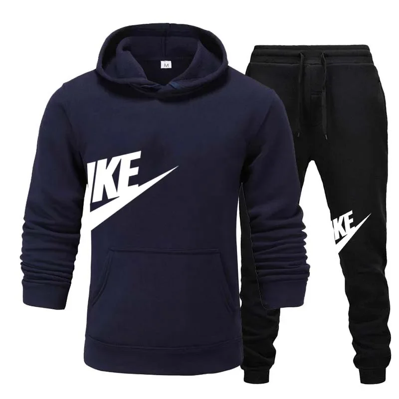 Autumn and winter men's and women's sweatshirt sets, long-sleeved hooded pullovers, casual sport pants and fitness two-piece set