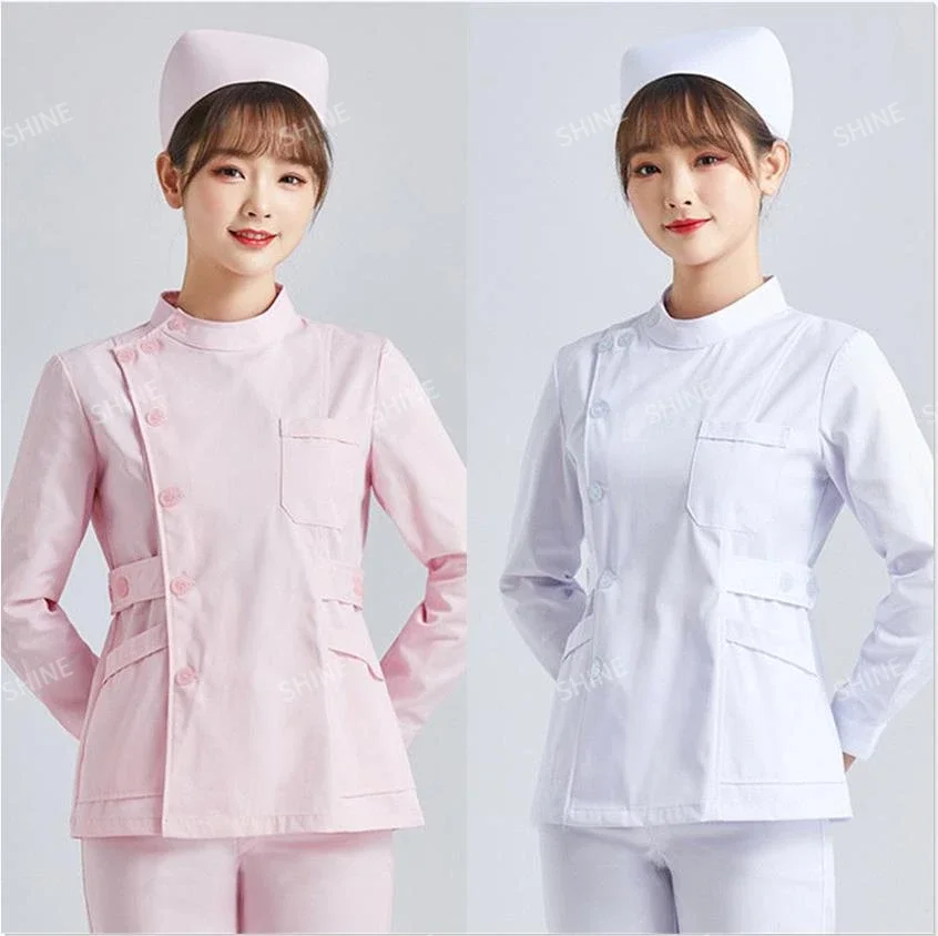 Branco manga curta uniforme médico rosa esfrega uniformes mulheres pet grooming clínica roupas de enfermagem workwear enfermeira esfrega trabalho