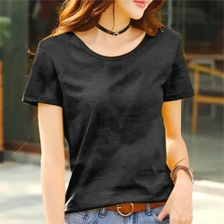 MRMT 2024 Brand New Ladies Short Sleeve T-Shirt Slub Cotton Loose Breathable Pure Cotton T-Shirt Casual Top Women’S Tshirt