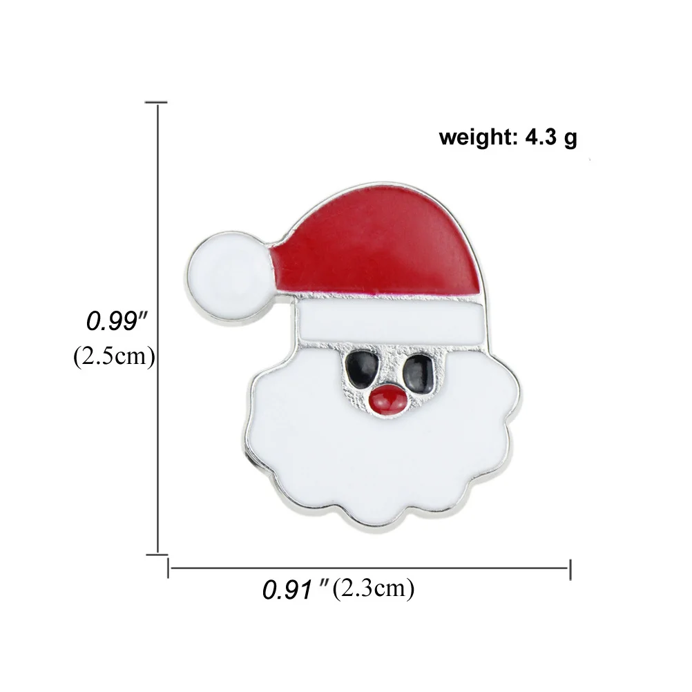 

4 pcs Christmas Brooch Zinc Alloy Lapel Pin Santa Elk Tree Gift Design Holiday Costume Accessory Decor Jewelry