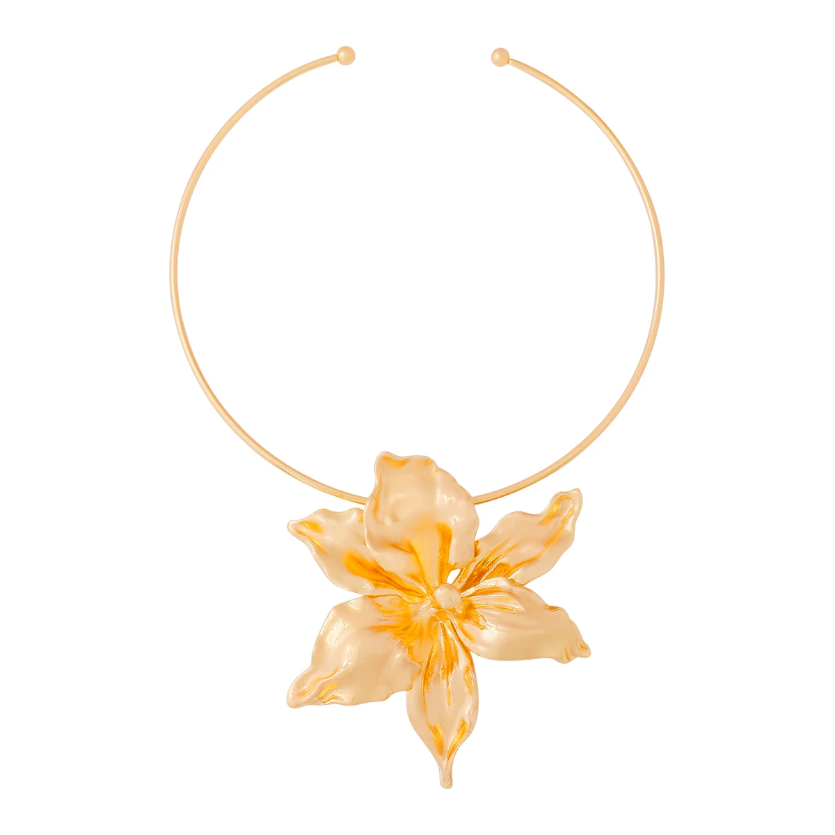

ZAA Vintage Statement Metal Flower Pendant Necklaces for Women Exaggerate Neck Accessories Jewelry Collar Gifts