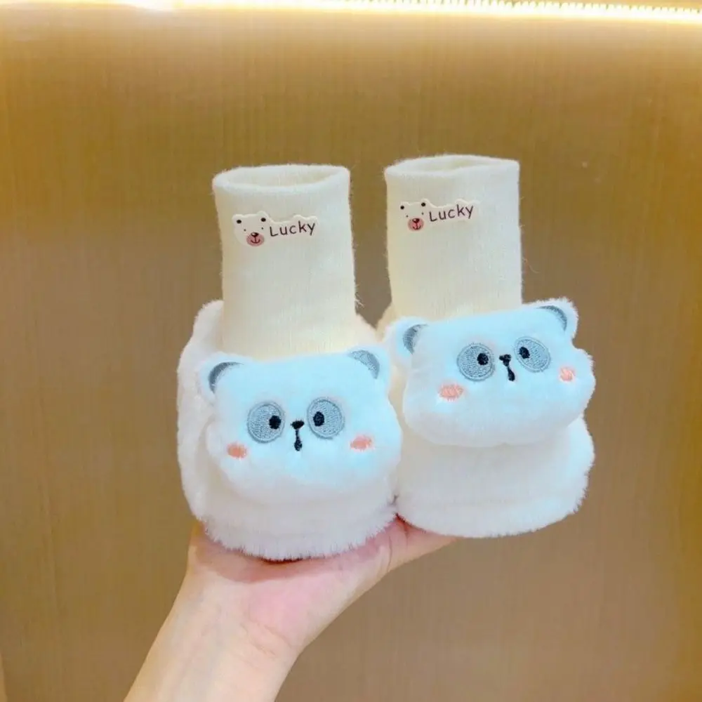 جديد دافئ الطفل الجوارب أحذية لينة حذاء طفل صغير الكرتون المضادة للانزلاق الوليد الطابق الجوارب الشتاء