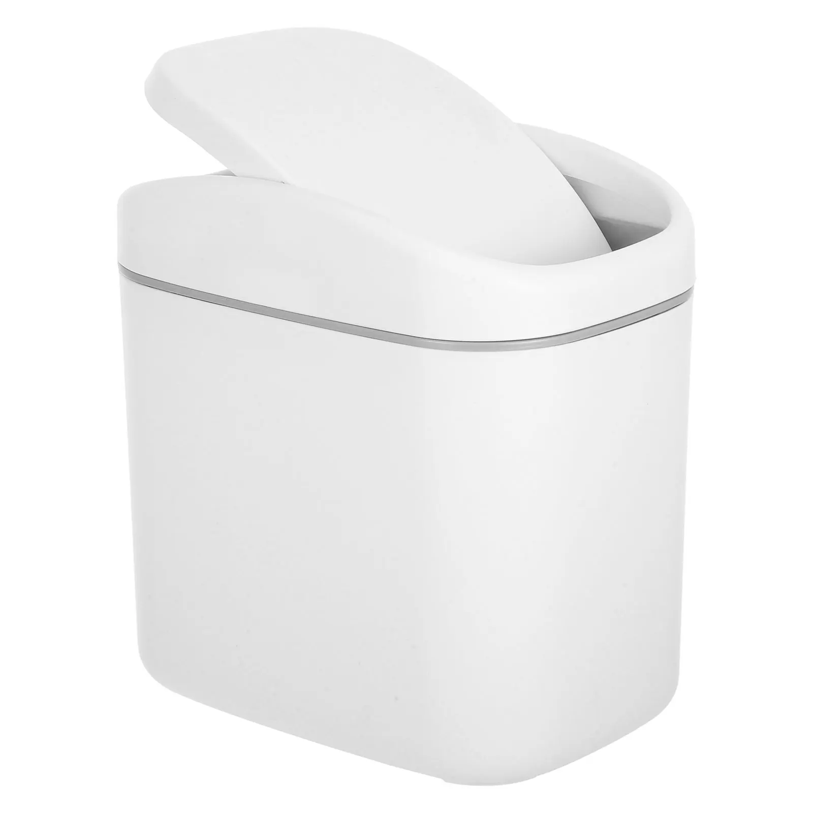 

Small Trash Can Lid Plastic Desktop Garbage Can Office Countertop Waste Basket Portable Lid Waste Basket