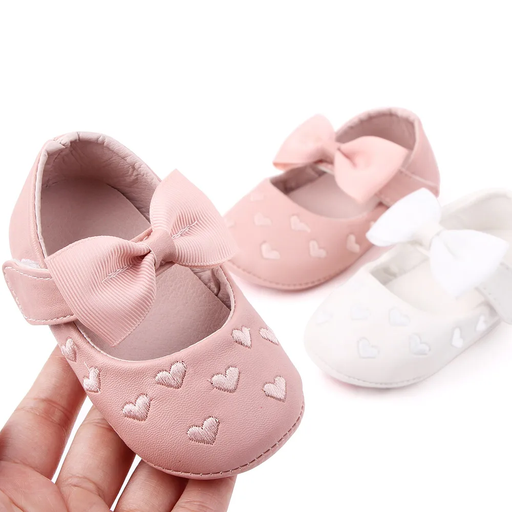 Baby Girl Shoes Mary Jane Cute Bowknot Spring and Summer Sandal Soft PU and TPR Sole Anti-slip for 0-12M Baby