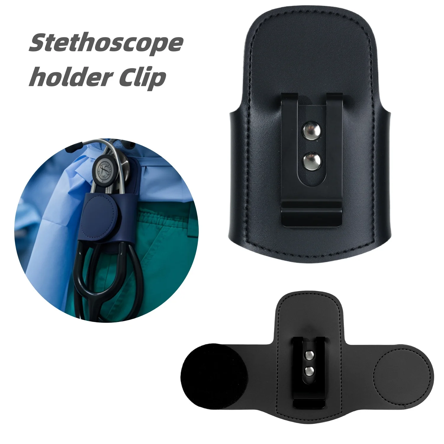 

Stethoscope Holder Clip Portable Stethoscope Carry Case for Doctor Nurses Lightweight PU Medical Stethoscopes Parts Accessories