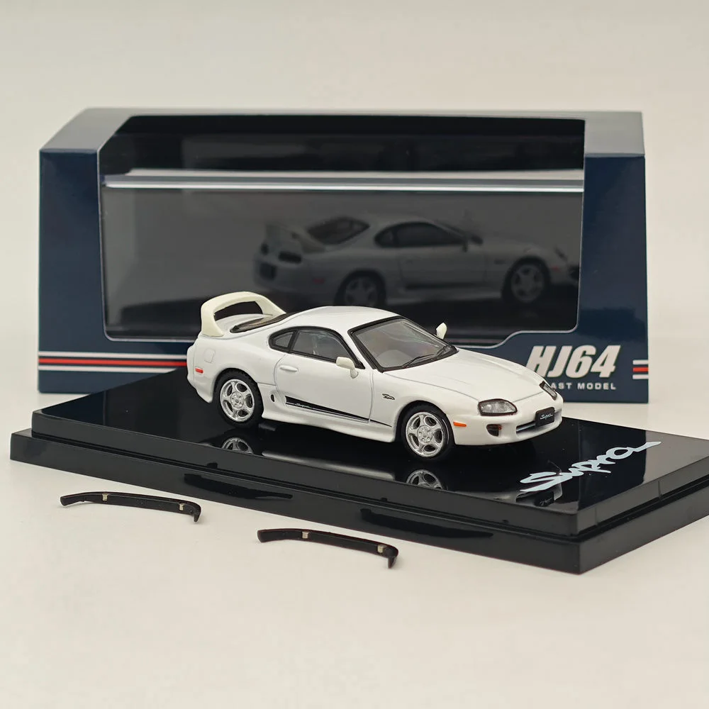 1/64 Hobby Japan dla SUPRA RZ JZA80 GENUINE CUSTOMIZED VER with ActiveSpoiler White HJ 643042 W Diecast Models Kolekcja samochodów Zabawki