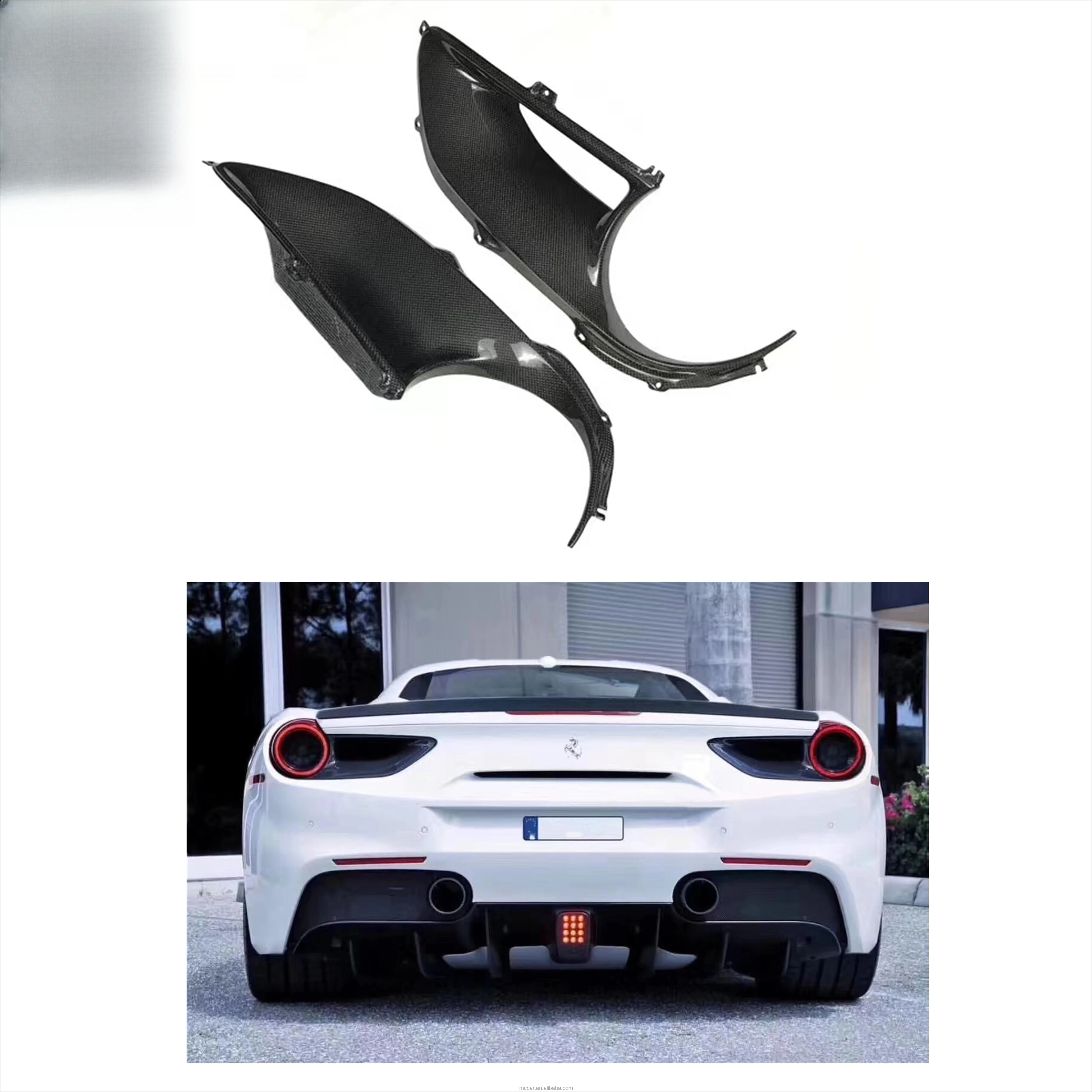 Carbon Fiber Rear Lamp Cover Lamp Cover for Ferrari 488 Rear Headlight Cover