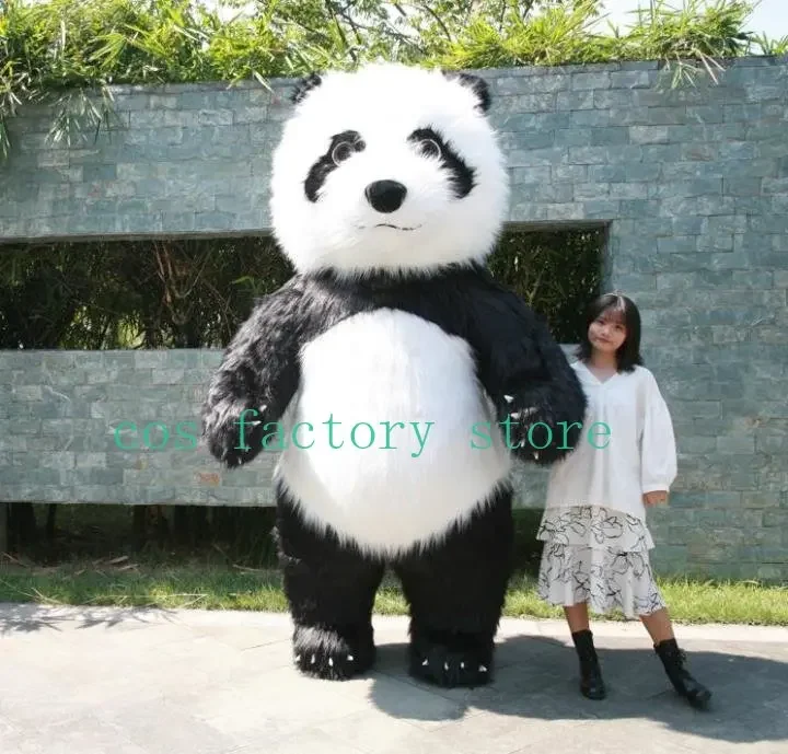 2023 Inflatable Panda Costumes Party Cosplay Plush Halloween Cartoon Costume for Adult Disfraz de Christmas Mascot Funny Dress