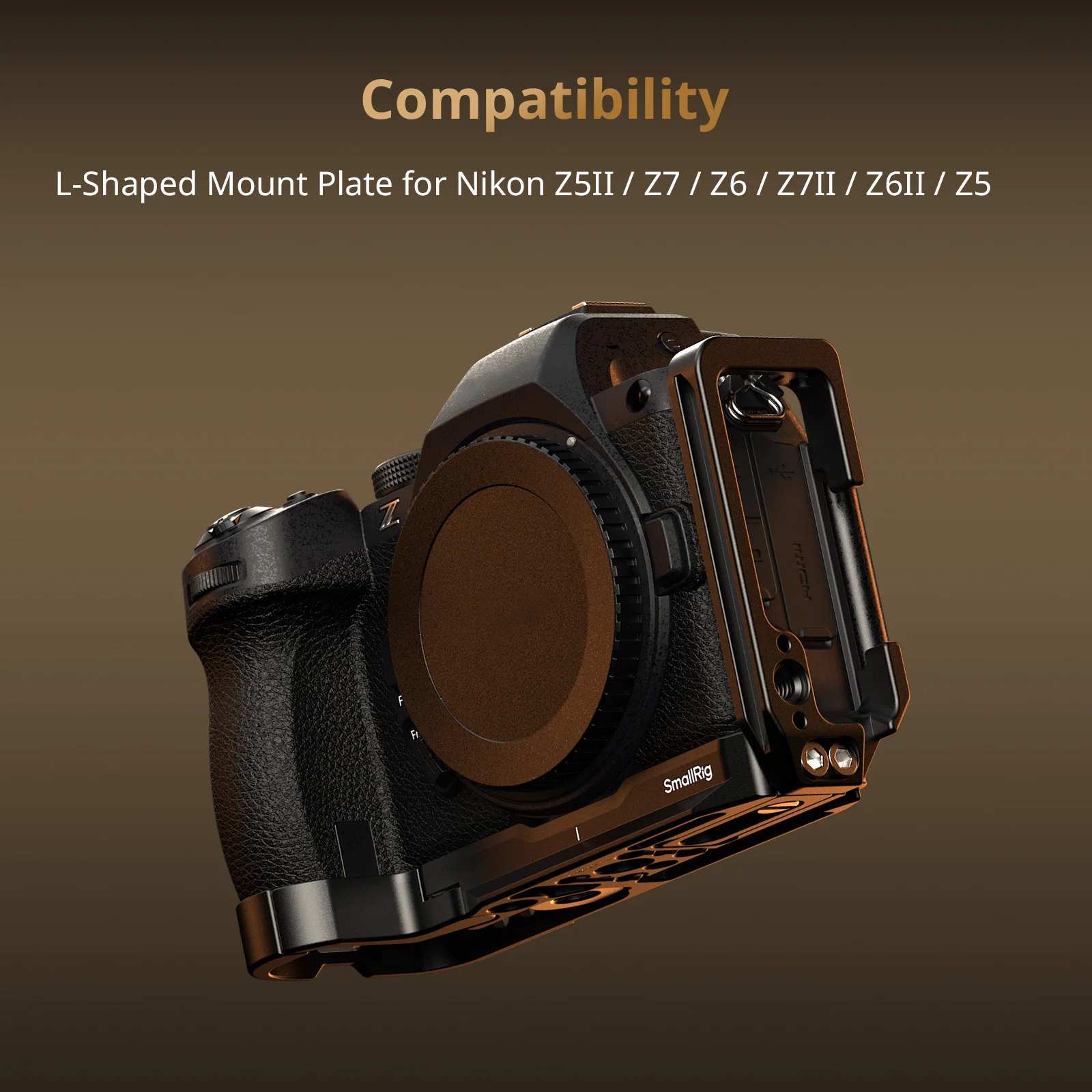 لوحة تثبيت على شكل حرف L من SmallRig 5256 Z5II / Z6II / Z7II لكاميرا Nikon Z5/II Z6 Z6II Z7 Z7II مع لوحة تحرير سريعة من Arca-Swiss
