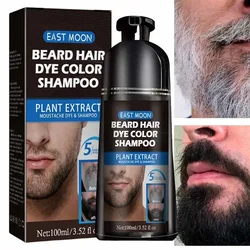 100ml Herbal Extract Fast Permanent Black Dye Grey Hair Shampoo Natural Black Beard Dye Shampoo For Men Hair Color Dye Cream