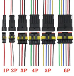 1set AMP 1P 2P 3P 4P 5P 6P Way Waterproof Electrical Auto Connector Male Female Plug with Wire Cable harness for Car Motorcycle