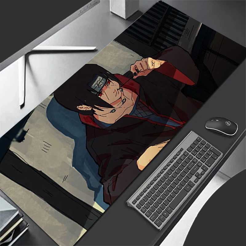 Mouse pad narutos itachi uchiha grande pc computador gamer kawaii acessórios de jogos anime mousepad teclado tapete mesa