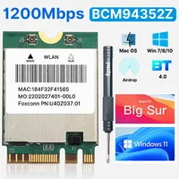 Tarjeta de red WiFi fenvi 1200Mbps BCM94352Z, Bluetooth 4,0, doble banda, 5G/2,4 Ghz, BCM94352 DW1560 NGFF M.2, adaptador para Hackintosh mac