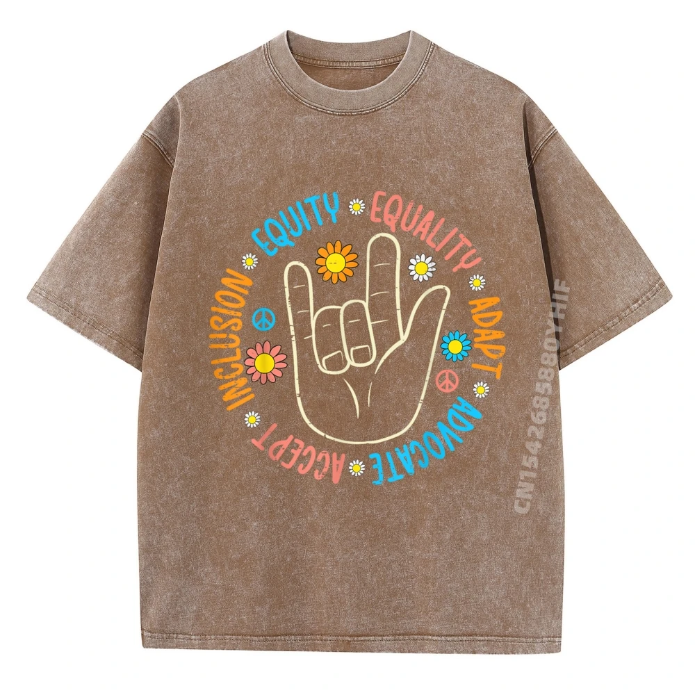 تي شيرت رجالي صيفي بشعار علوي تي شيرت I Love You Hand Accept Graphic تي شيرت رجالي ملابس مغسولة قابلة للتنفس