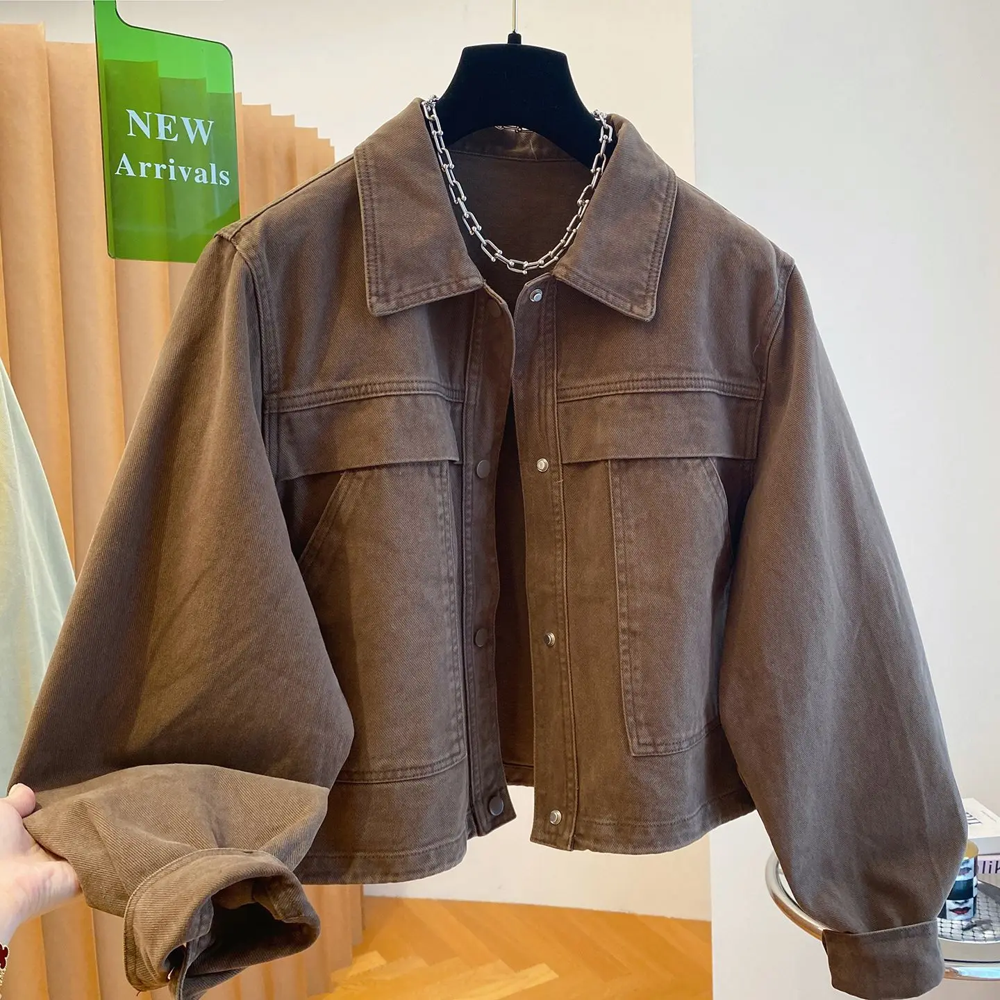 

2026 Spring Autumn Women Denim Jacket Coat New Solid Color Loose Retro Jeans Jacket Female Casual Tops Short Jacket Outerwear