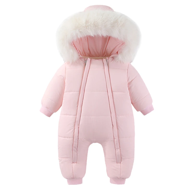 Neugeborenen-Baby-Mantel für Herbst und Winter, verdickter Baby-Strampler, Overall, warmer Baby-Overall mit Kapuze und Samt, Babykleidung für 0–18 Monate – Detail 2