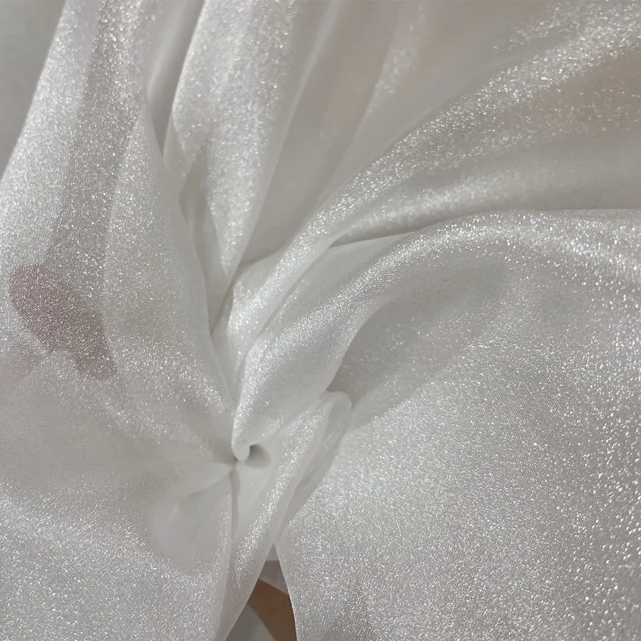 White Red Shiny Yarn Cloud Hanfu Dress Draping Fabric for Wedding Fabric