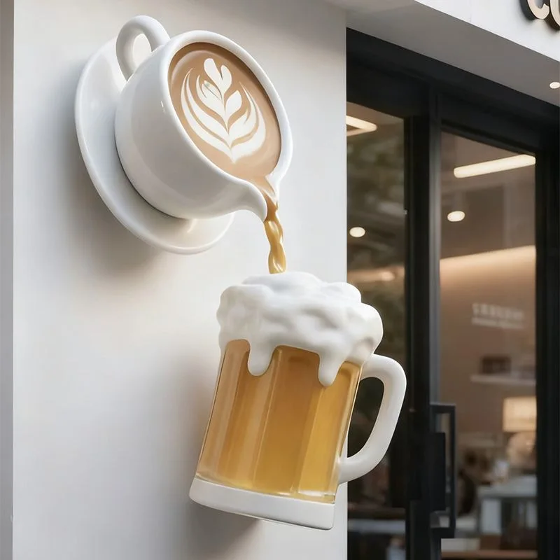 Internet celebrity large beer cup model simulation luminous sculpture ornament