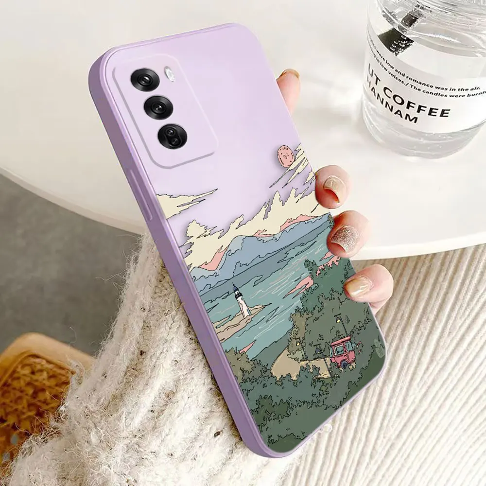 Anime Girl Cherry Blossom Scenery Cover Phone Case For OPPO A7 A5 2018 RENO 10 8 8T 7 6 6Z 5 5F 4 3 2F Lite PRO PLUS 4G 5G Case