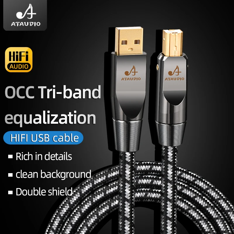 HiFi Lightning to Type B USB Cable for Amplifier DAC Hi-end 7N OCC USB A-B A-C B-C C-C Lightning-C Jack Connector Audio Cable