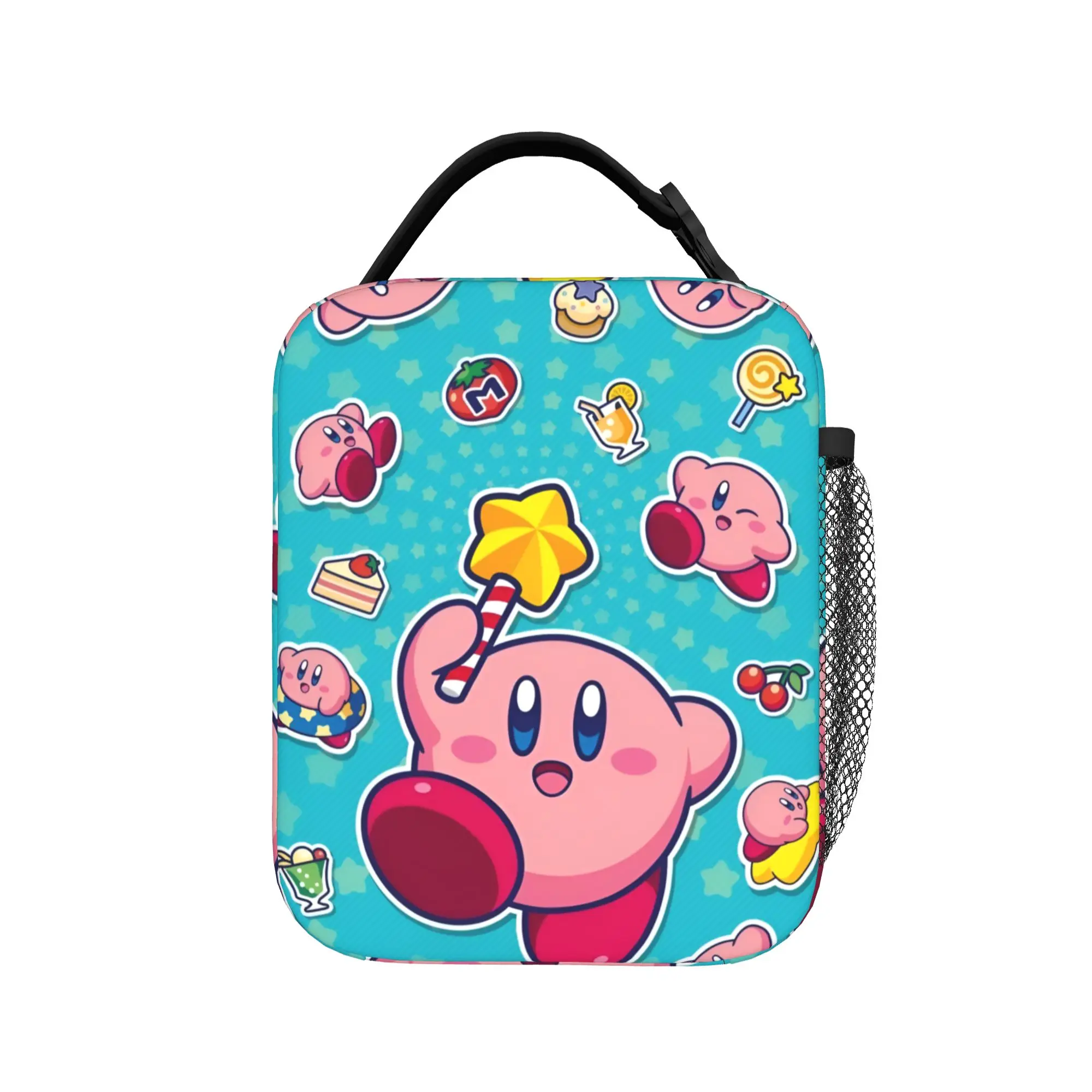 Custom K-Kirbys Insulated Lunch Bag for Women Waterproof Retro Anime Game Cooler Thermal Bento Box Office Work School