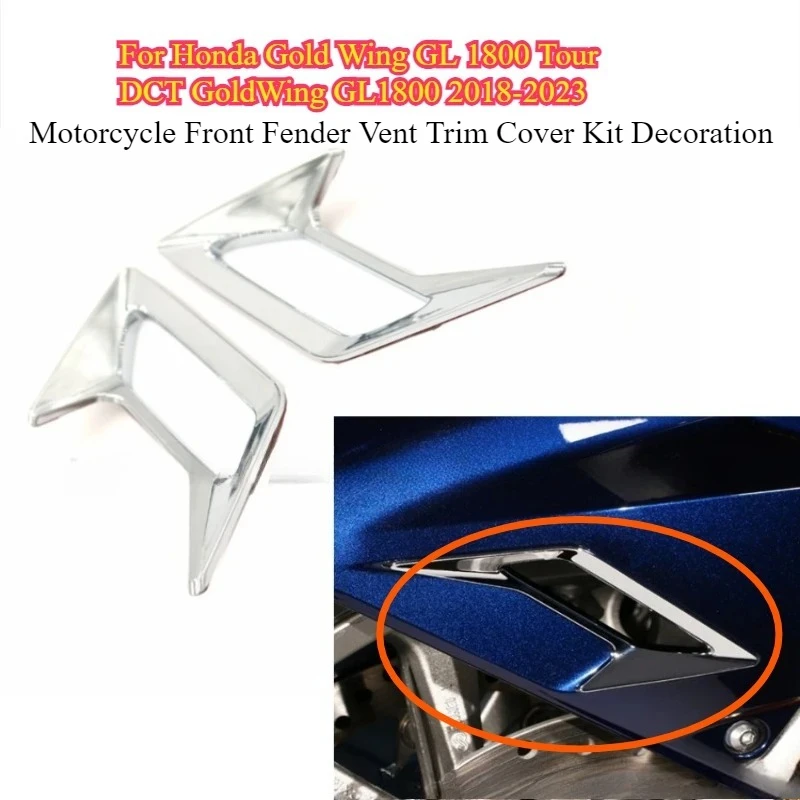 

Motorcycle Front Fender Vent Trim Cover Kit Decoration For Honda Gold Wing GL 1800 Tour DCT GoldWing GL1800 2018-2023