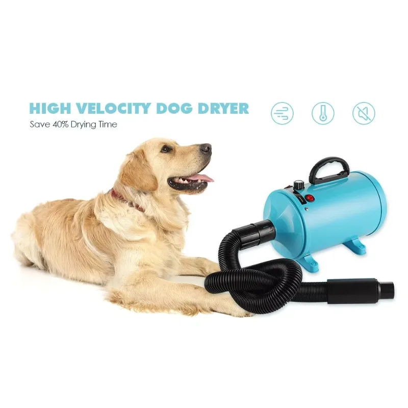 

2000W/2200W/2400W/2800W/3200W Pet Hair Dryer with Stepless Speed and Heat Dog Blow Dryer with 4 Different Nozzles