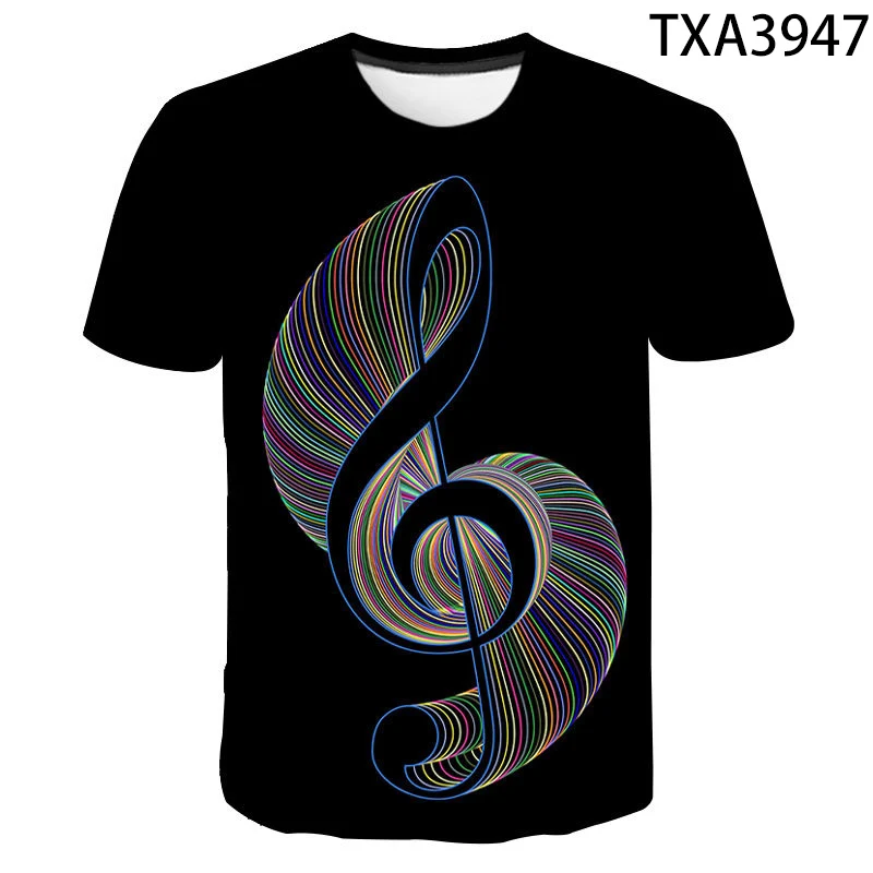 Music Guitar Men Summer T-shirt Boys Girls 3d Print Fashion Tops Hip-hop Rock And Roll T-shirt Plus Size 6xl-110