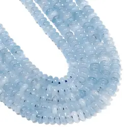 5x2mm Flat Round Aquamarine Abacus Beads DIY Bracelet Rondelle Spacer Stone Beads for Jewelry Making Accessories