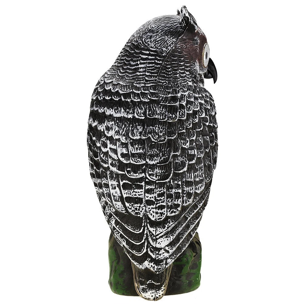 Owl Keep Birds Away Owl Decoy Solar Powered Owl Hunting Sculpture Bird Scarer Deterrent Statue Outdoor Garden Yard Lawn Decor