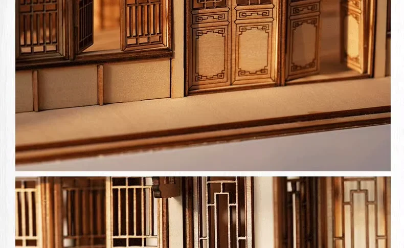 Miniaturmöbel Holztür Handwerk Ornament Puppenhaus Zubehör Modellbausatz Architektur Modellmaterial – Detail 6
