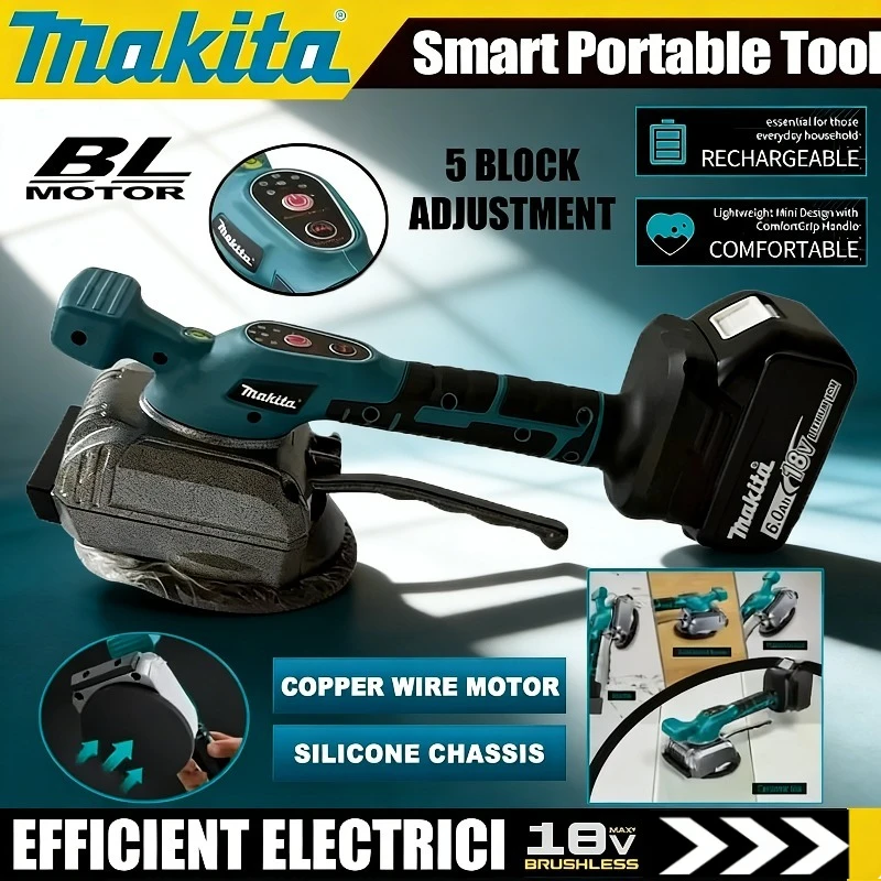 

Makita Cordless Tile Laying Machine with 5 Speed Adjustment High Capacity for Wall & Floor Vibration Home Decoration Tool