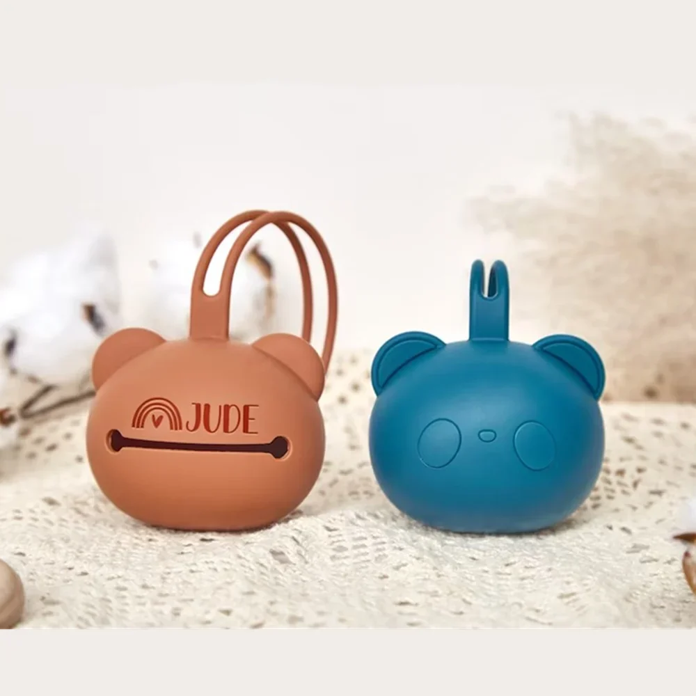 MIYOCAR-Étui porte-sucette en silicone personnalisé pour bébé, boîte de rangement, cadeau de fête préChristophe